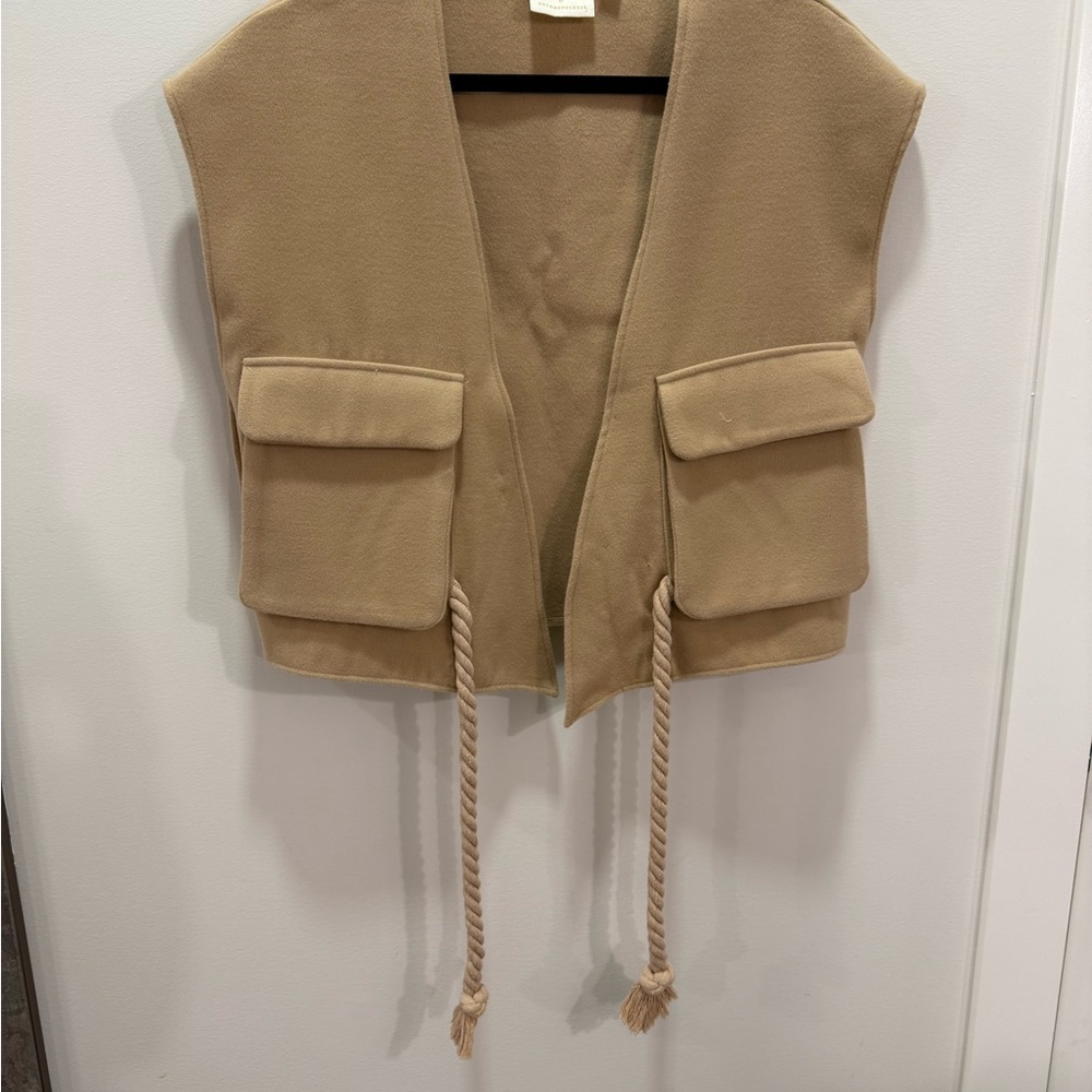NWOT Anthropologie Tan Vest